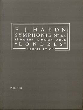 Symphonie N0104/2 'Londres' Re Majeur Partition D'Orchestre In 16Poche Ph100 (HAYDN FRANZ JOSEF)