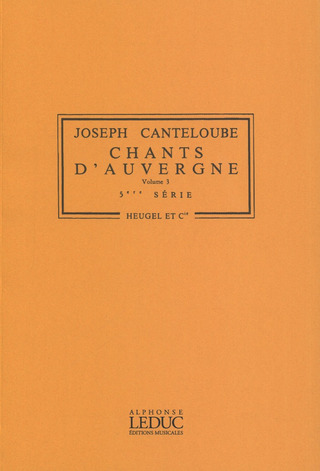 Chants D'Auvergne Vol.3/5ème Serie/Ption Orchestre Ph315 (CANTELOUBE JOSEPH)