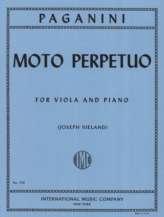 Moto Perpetuo Op. 11 Bs Vla Pft (PAGANINI NICCOLO)