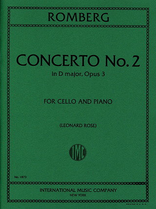 Concerto No2 D Maj Op. 3 Vc Pft