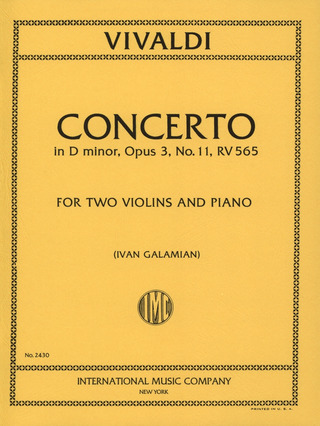 Concerto Dmin Op. 3/11 2Vln Pft (VIVALDI ANTONIO)