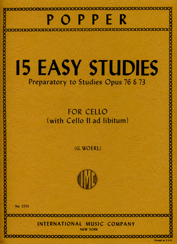 15 Easy Studies Op. 76 And 73 (POPPER DAVID)