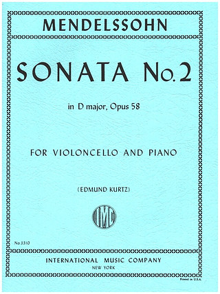 Sonata #2 Dmaj Op. 58 Vc Pft