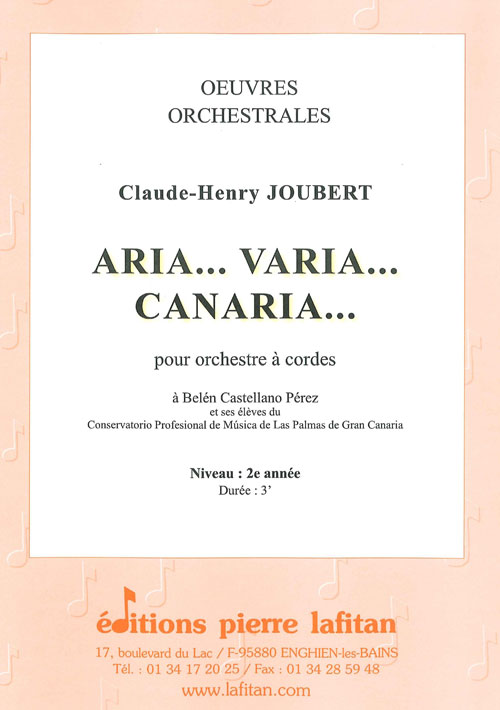 Aria… Varia… Canaria… (JOUBERT CLAUDE-HENRY)
