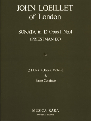 Sonate In D Op. 1/4 (LOEILLET JEAN-BAPTISTE)
