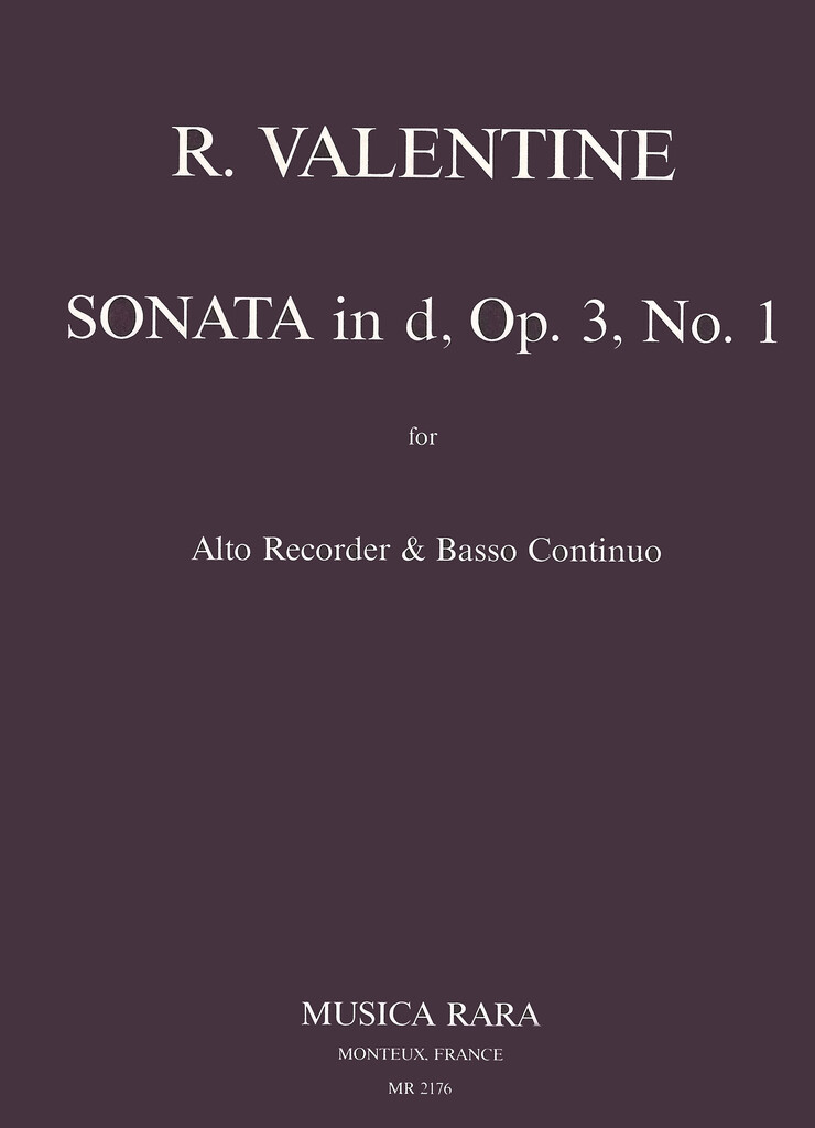 Sonate In D Op. 3/1 (VALENTINE ROBERT)