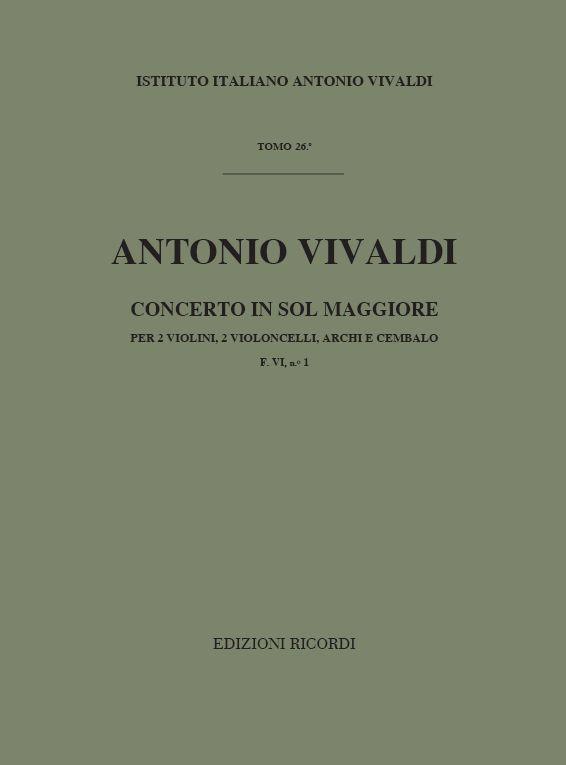 Concerto Per Vl. E Vc. Solisti Archi E Bc: Per 2 Vl. E 2 Vc In Sol Rv 575 - F.IV/1 Tomo 26 (VIVALDI ANTONIO)