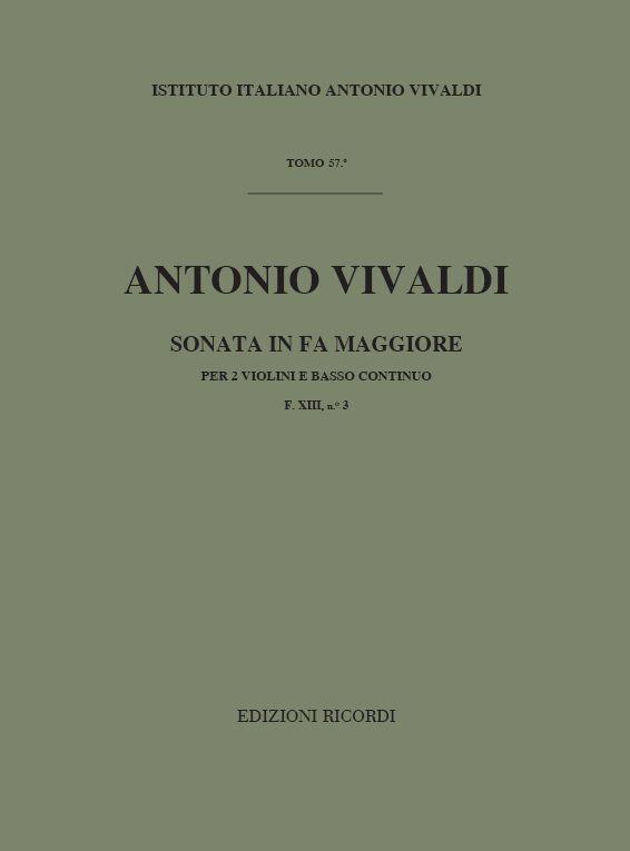 Sonate Pour Vl. E B.C.: Pour 2 Vl. In Fa Rv 68 - F.XIII/3 Tomo 57 (VIVALDI ANTONIO)