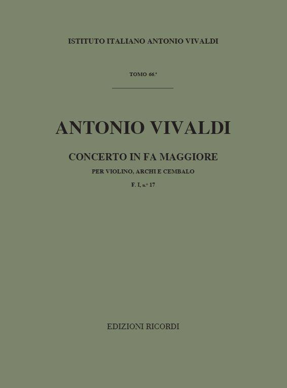 Concerto Per Vl., Archi E B.C.: In Fa Rv 288 - F.I/17 Tomo 66 (VIVALDI ANTONIO)