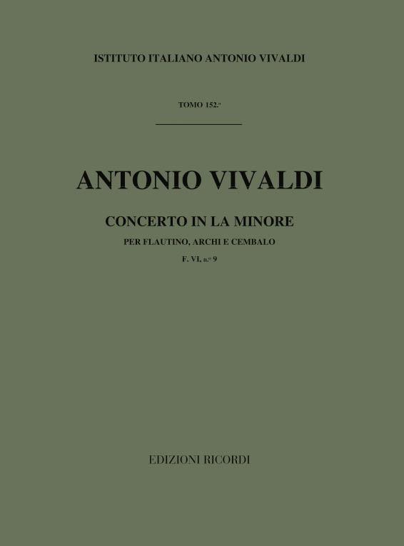 Concerto Per Octavin (Flautino) Archi E Bc: In La Min.Rv 445 F.VI/9 Tomo 152