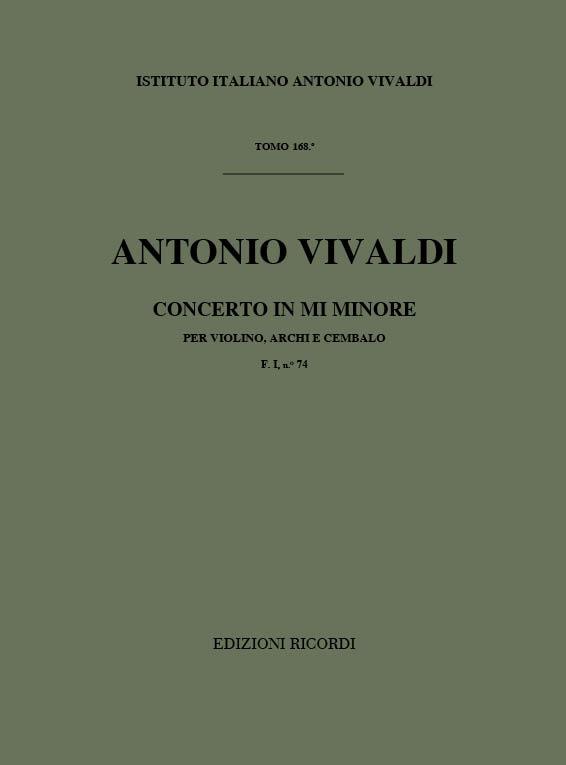 Concerto Per Vl., Archi E B.C.: In Mi Min. Rv 281 - F.I/74 Tomo 168 (VIVALDI ANTONIO)