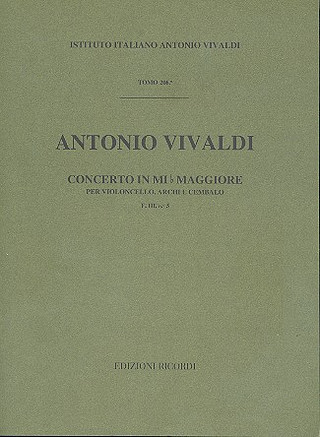 Concerto Per Vc., Archi E B.C.: In Mi Bem. Rv 408 - F.III/5 Tomo 206