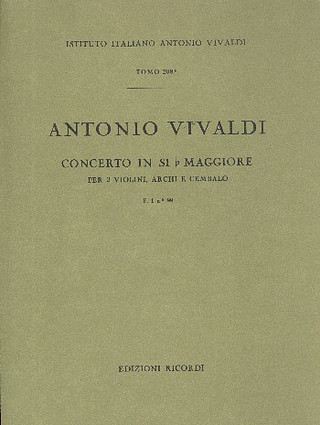Concerto Per Vl.Archi E B.C.: Per 2 Vl. In Si Bem. Rv 527 F.I/99 Tomo 208 (VIVALDI ANTONIO)