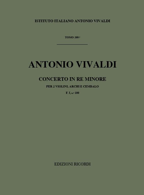 Concerto Per Vl.Archi E B.C.: Per 2 Vl. In Re Min. Rv 514 F.I/100 Tomo 209 (VIVALDI ANTONIO)