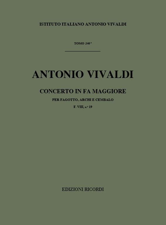 Concerto Per Fg., Archi E B.C.: In Fa Rv 488 - F.VIii/19 Tomo 240 (VIVALDI ANTONIO)