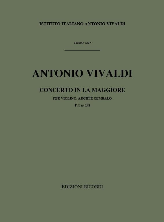 Concerto Per Vl., Archi E B.C.: In La Rv 341 - F.I/148 Tomo 330 (VIVALDI ANTONIO)