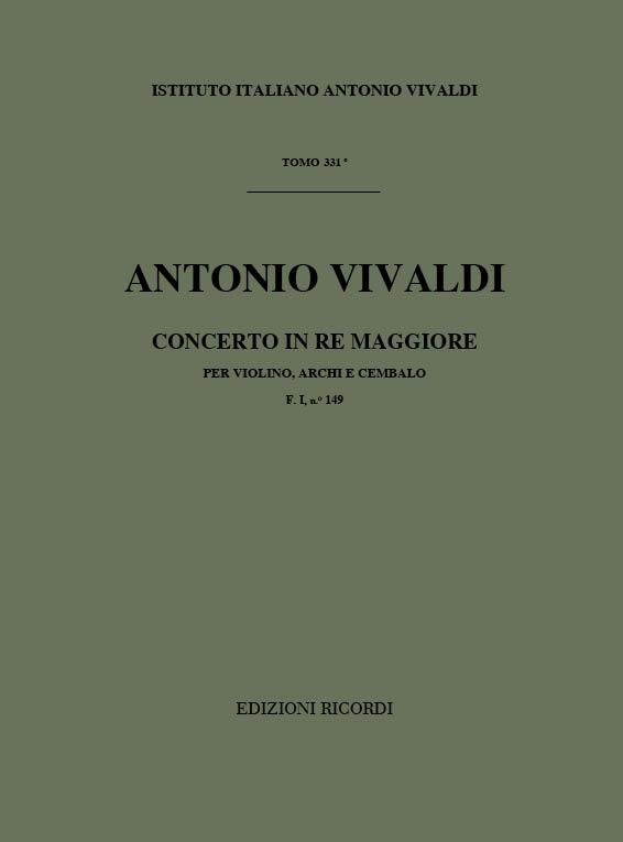 Concerto Per Vl., Archi E B.C.: In Re Rv 205 - F.I/149 Tomo 331 (VIVALDI ANTONIO)