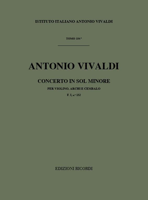 Concerto Per Vl., Archi E B.C.: In Sol Min. Rv 329 - F.I/152 Tomo 334 (VIVALDI ANTONIO)