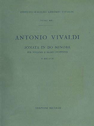 Sonate Pour Vl. E B.C.: In Do Min. Op. II N.7 - Rv 8 - F.XIII/35 Tomo 400 (VIVALDI ANTONIO)