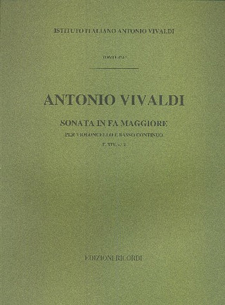 Sonate Pour Vc. E B.C.: In Fa Rv 41 - F.XIV/2 Tomo 474