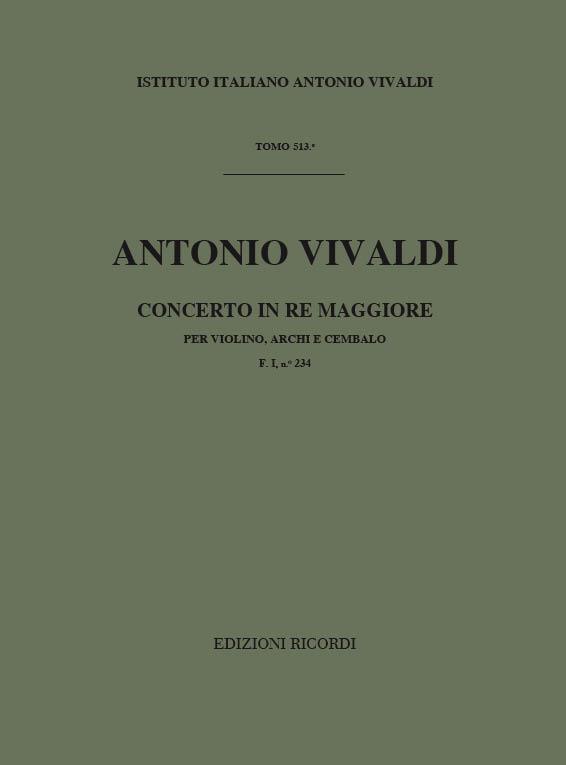 Concerto Per Vl., Archi E B.C.: In Re Rv 227 - F.I/234 Tomo 513 (VIVALDI ANTONIO)
