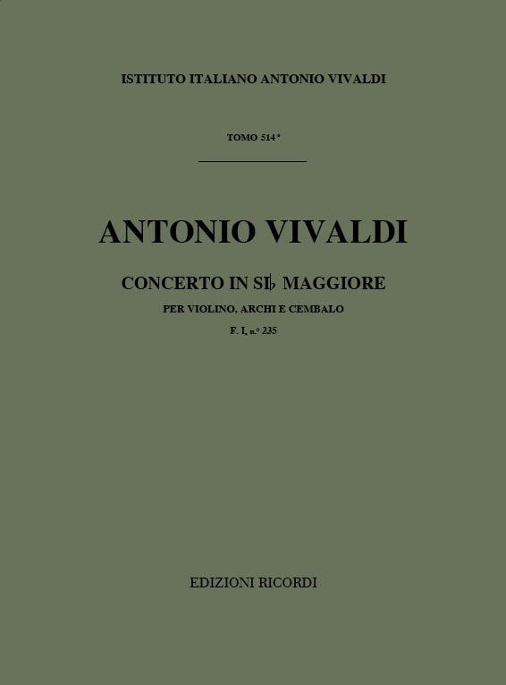 Concerto Per Vl., Archi E B.C.: In Si Bem. Rv 381 - F.I/235 Tomo 514 (VIVALDI ANTONIO)