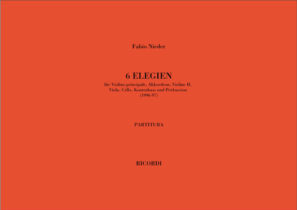 6 Elegien (NIEDER FABIO)