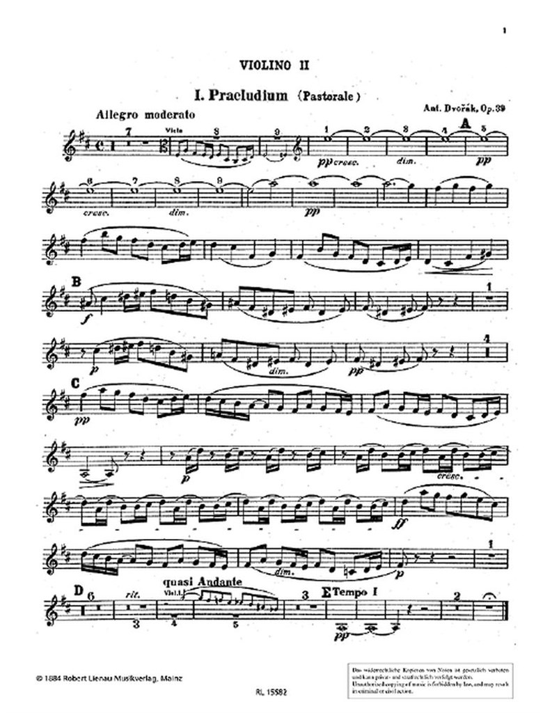 Suite Op. 39. Violon 2 (DVORAK ANTONIN)