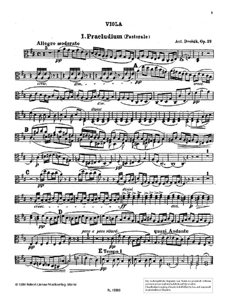 Suite Op. 39. Alto (DVORAK ANTONIN)