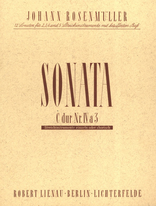 Sonata 4 C Major A 3 (ROSENMULLER JOHANN)