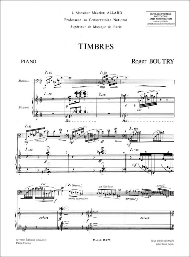 Timbres Basson/Piano