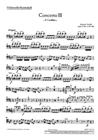 Concerto #3 D Major Op. 10/3 Rv 428/Pv 155 (VIVALDI ANTONIO)
