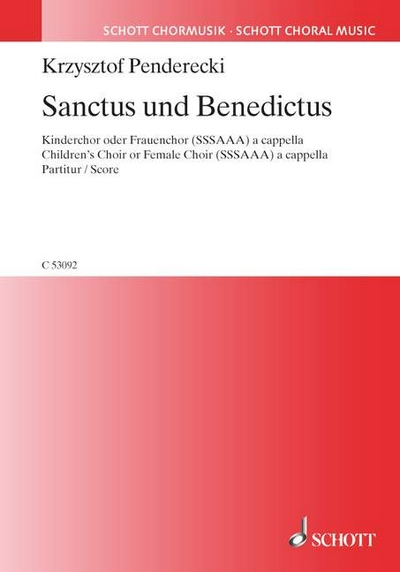 Sanctus And Benedictus (PENDERECKI KRZYSZTOF)