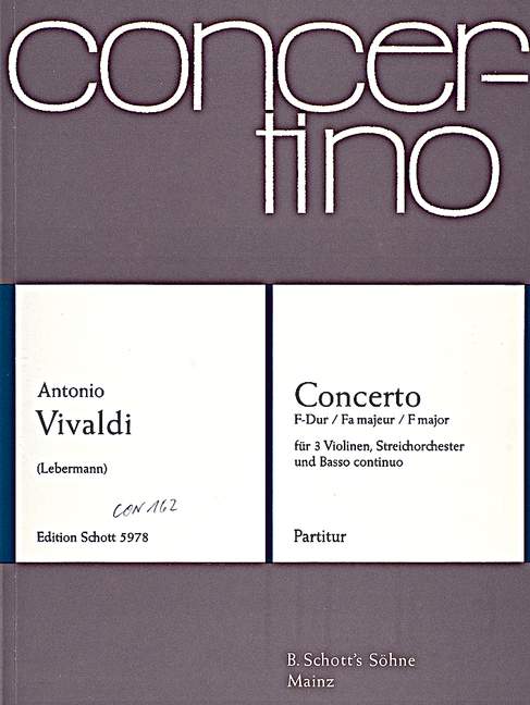 Concerto F Major Pv 278 (VIVALDI ANTONIO)