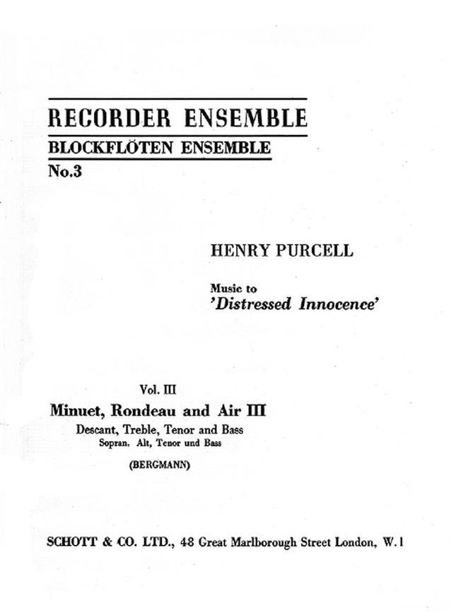 Music To 'Distressed Innocence' Vol.3 (PURCELL HENRY)