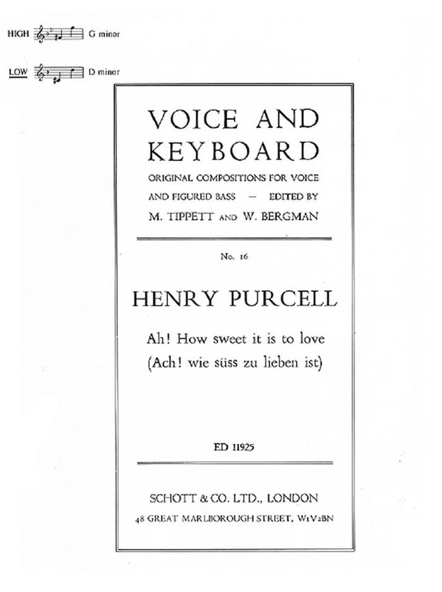 Ah! How Sweet It Is To Love (PURCELL HENRY)