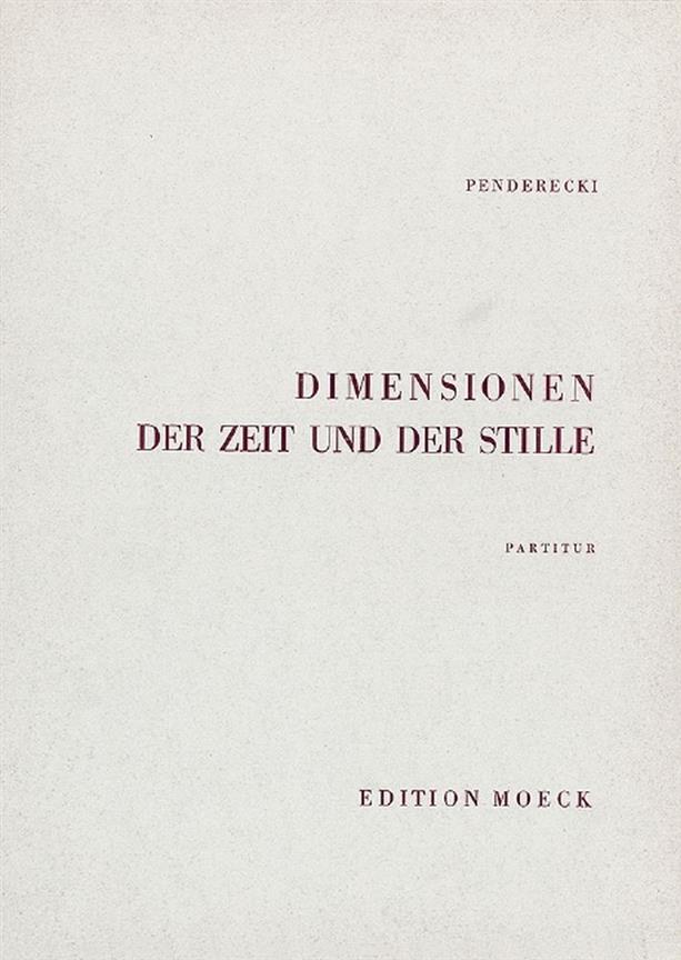 Dimension Of Time And Silence (PENDERECKI KRZYSZTOF)