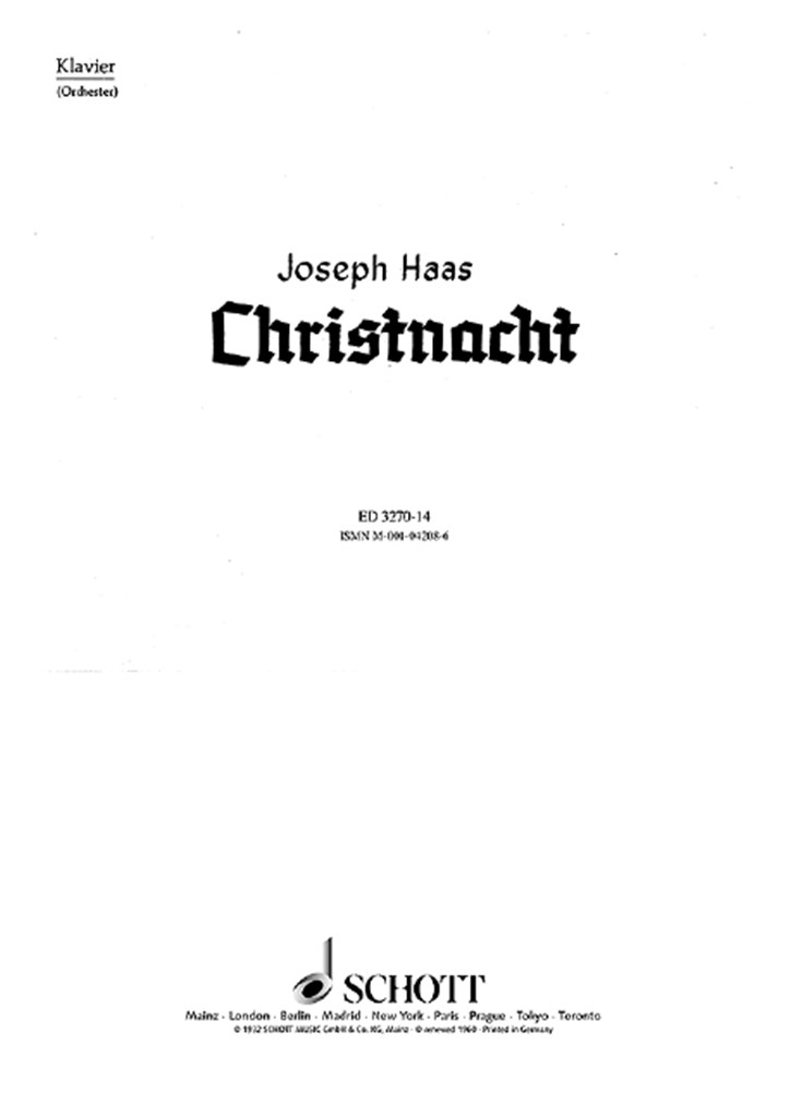 Christnacht Op. 85