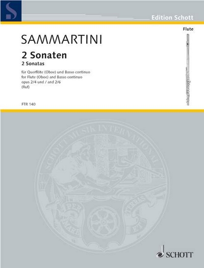 2 Sonatas Op. 2/4 And 6 (SAMMARTINI GIOVANNI BATTISTA)