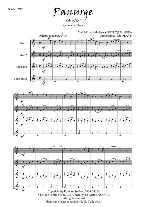 Panurge (Quatuor Ou Ensemble De Flûtes [2Xut, Alto, Basse])