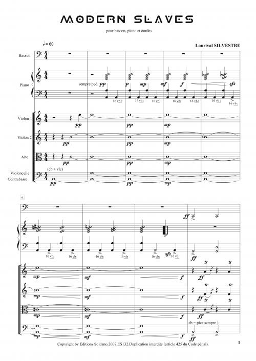 Modern Slaves (Basson, Piano Et Orchestres A Cordes)
