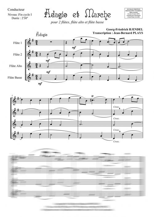 Adagio Et Marche (Quatuor De Flûtes [2Xut, Alto, Basse])