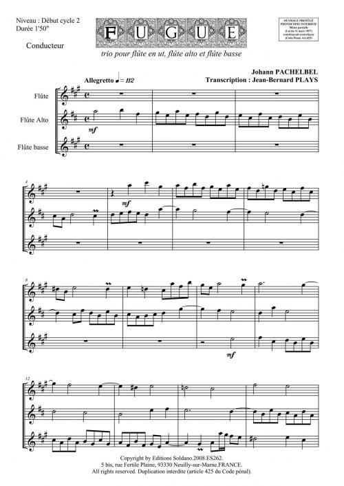 Fugue (Trio De Flûtes [Ut, Alto Et Basse])