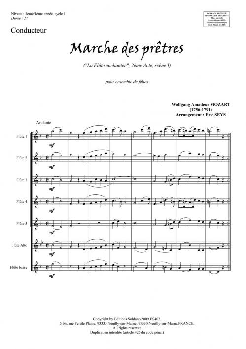 Marche Des Prêtres (Ensemble De Flûtes [5Xut, Alto, Basse])