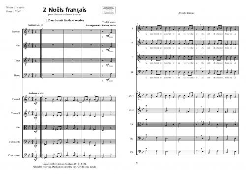 2 Noëls Français (Choeur Mixte SATB Et Orchestre A Cordes + Réduction Piano Et Orgue)