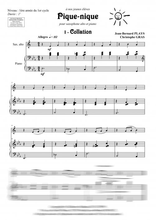 Pique-Nique (Saxophone Alto Et Piano)