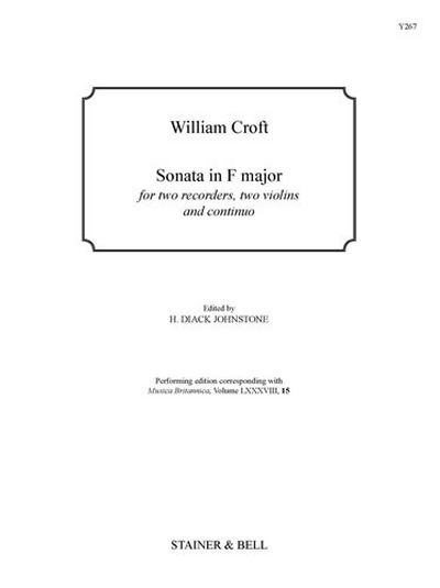 Sonata In F For 2 Rec, 2 Violins And Continuo (CROFT WILLIAM)